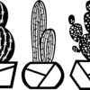 3cactus Tríptico de cactus – 3 piezas, 40 × 70 cm